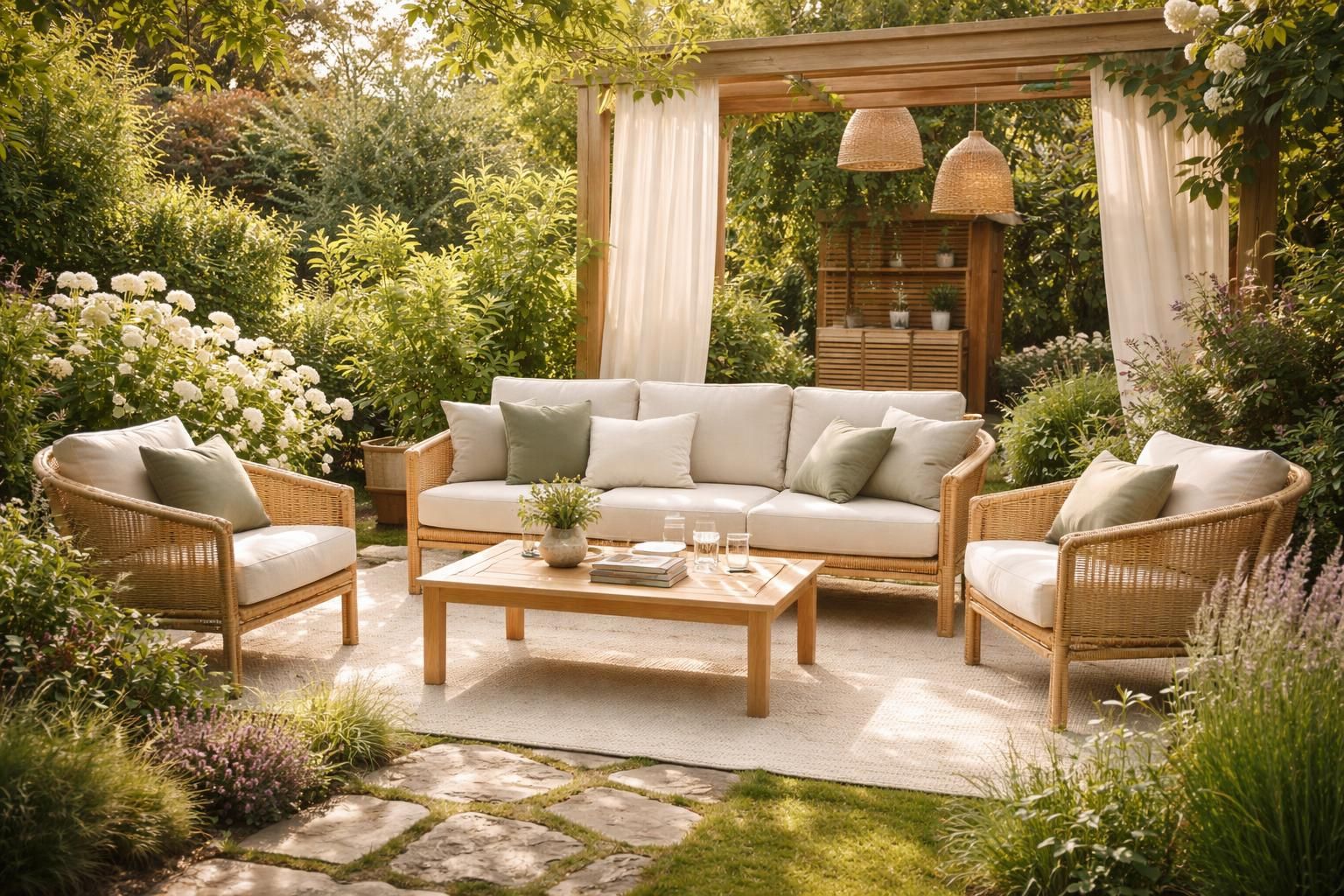 aménagez un coin repos dans votre jardin pour un espace détente élégant et confortable, alliant style et bien-être en plein air.