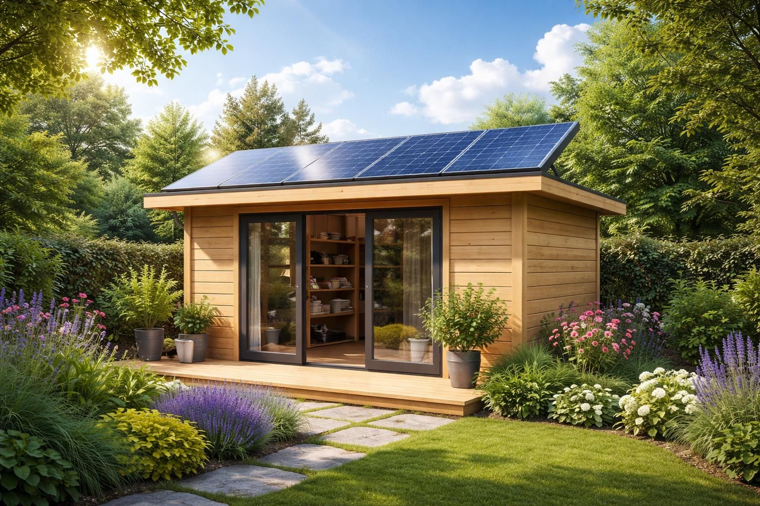 découvrez comment un abri de jardin équipé de panneaux solaires vous permet de produire votre propre énergie de manière écologique et économique.